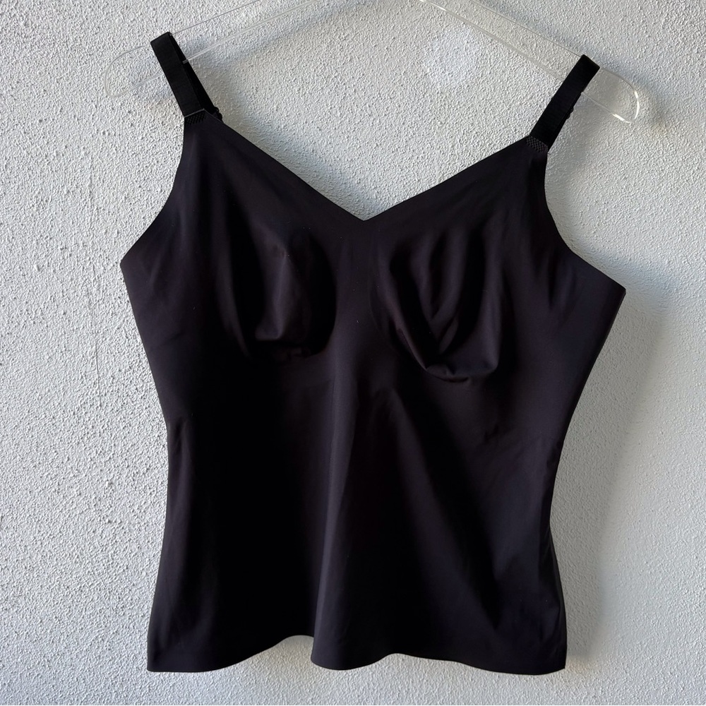 Knix Luxe Lift V Neck Tank XL Black Adjustable Straps No Pads Office Casual Soft - Picture 2 of 7
